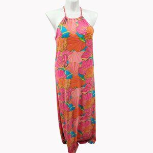 Trina Turk Womens Medium Milan Gingko Halter Floral Maxi Dress NWT